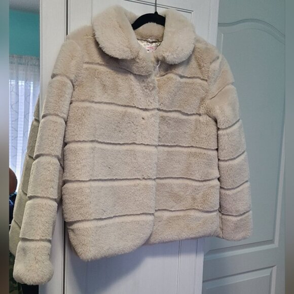 Jillian Harris Joe Fresh Girls 14 XL Faux Fur Soft Fall Collared Puffer Coat - Picture 10 of 16